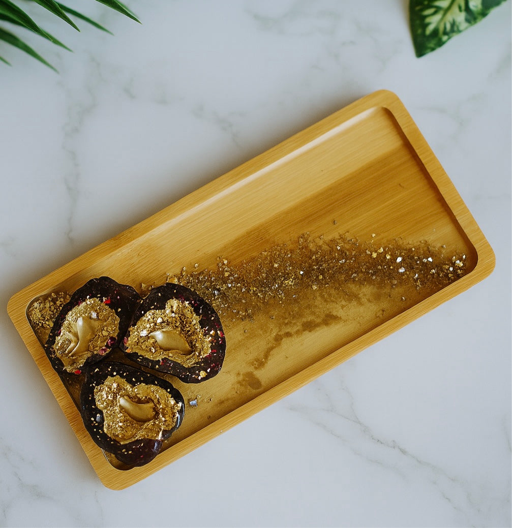 Midnight Gilded Geode Tray
