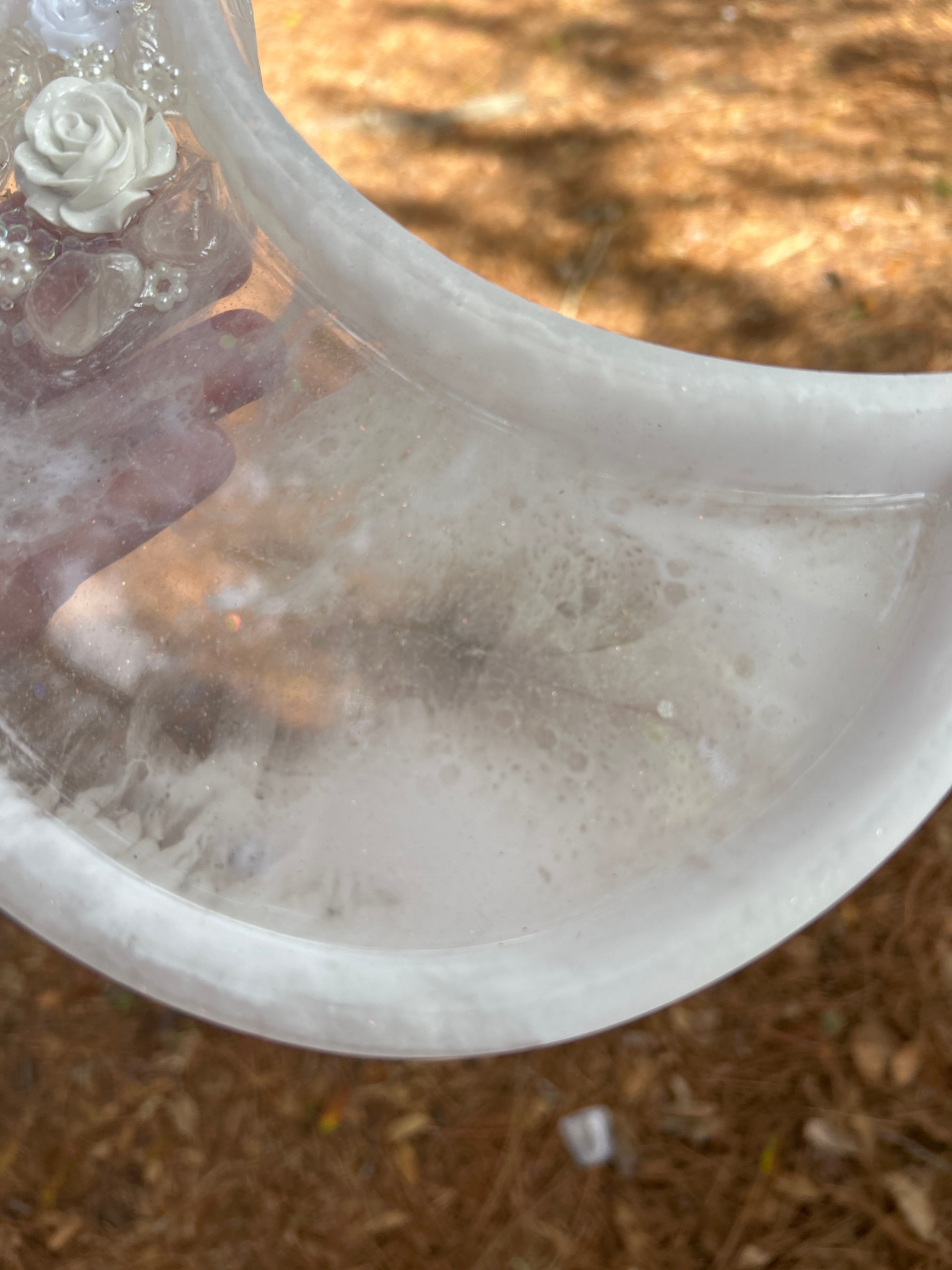 Moon Tray - Romantic Floral Crescent Moon Resin Tray – Butterfly Trinket Dish