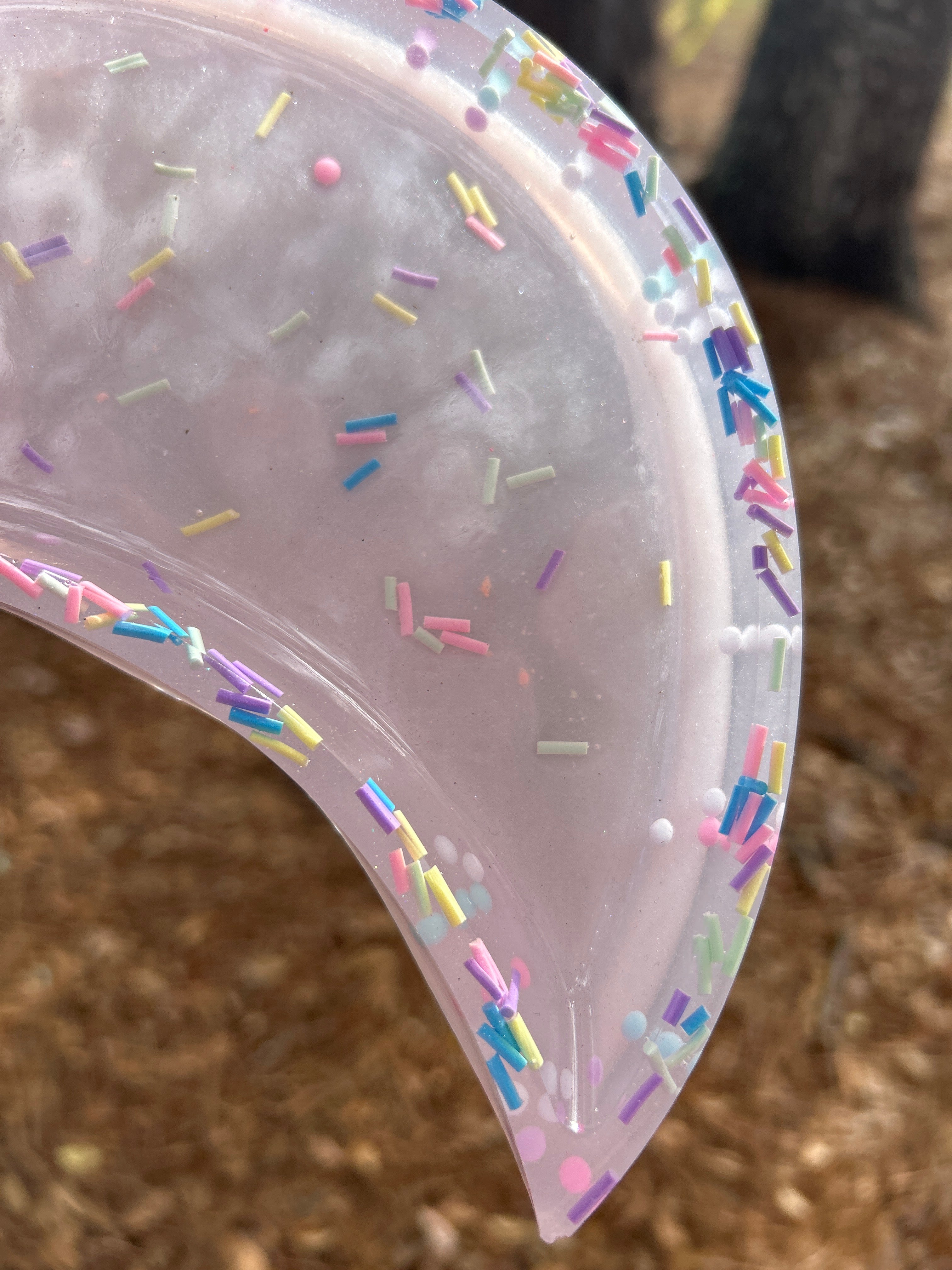 Moon Tray - Pink Kawaii Crescent Moon Resin Tray – Candy Sprinkle Trinket Dish